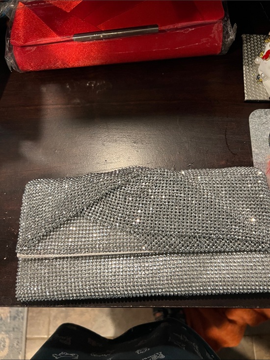 Handbags - Silver Crystal Rhinestone Evening Clutch - Women Bags